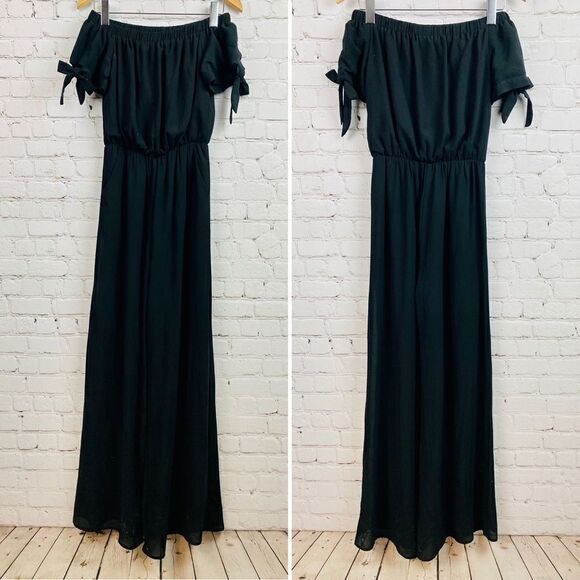 Gianni Bini Lillian Black Off Shoulder Jumpsuit - Picture 2 of 8